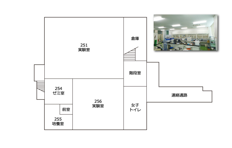 研究棟2階 フロアマップ